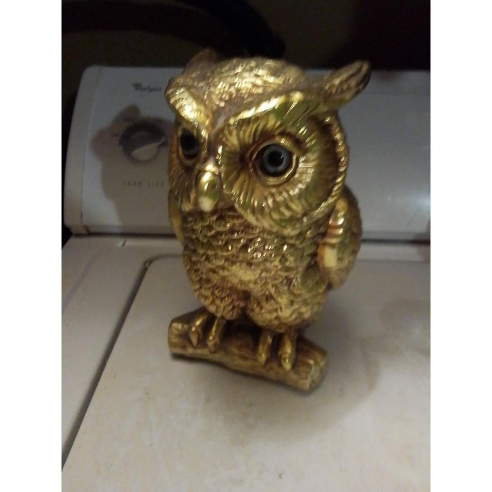 VTG Lenwil Ardalt Original Japan MCM Beautiful Gold Owl w Blue Eyes Marked 6778 - Picture 10 of 10
